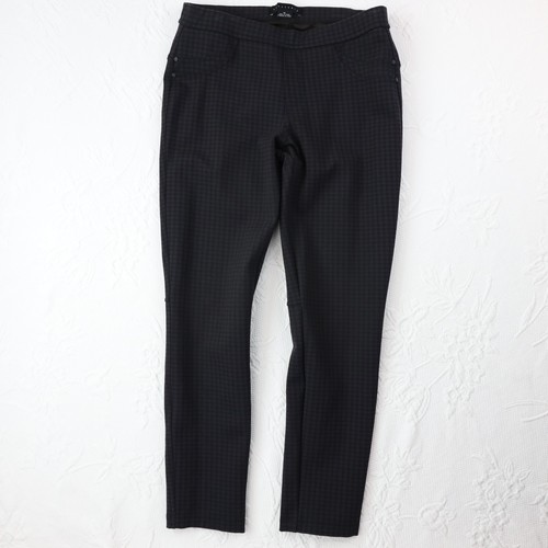 Sanctuary Pants Womens M Ponte Leggings Brown Blue Check Geo Rayon Blend Medium - Picture 5 of 11