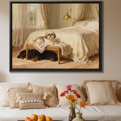 Oil Painting Dog Art Shih Tzu Rottweiler Canvas Print Living Room Decor Pet Art