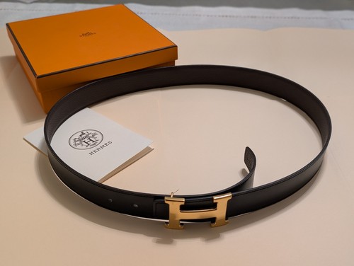 Authentic Hermès H Reversible black/brown Belt, Strap 32mm, Size 90cm