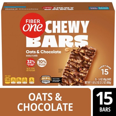 Fiber One Chewy Bars, Oats and Chocolate, Mega Pack, 15 Count, 21.2 oz