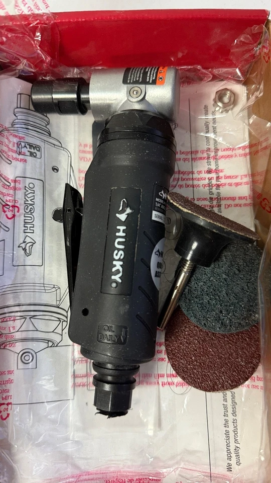 Husky 1/4 дюйма угловая шлифовальная машина с комплектом аксессуаров - черная 1003 097 312 #H4230C - Изображение 3 из 4