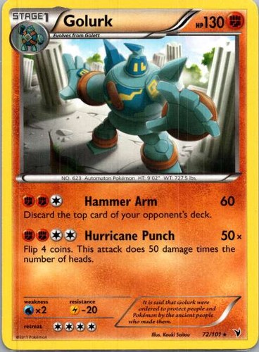 Golurk 72/101 Noble Victories Rare LP Pokemon TCG