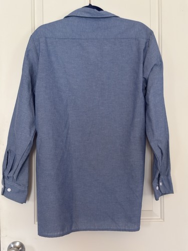 Vintage Dickies Shirt Mens 15-15.5 32-33 Blue Chambray Button Up Workwear - Picture 7 of 9
