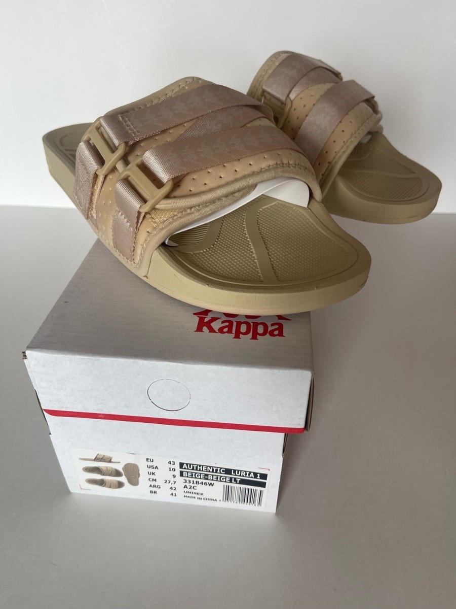 Kappa Authentic Luria 1 Slides Unisex size 10 Beige New In 