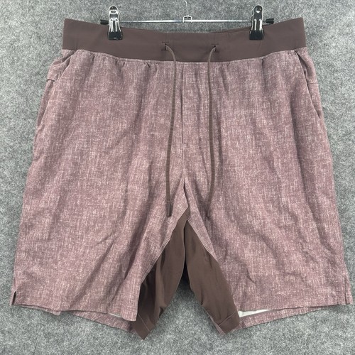 Lululemon T.H.E. Short 9" Linerless Mens Large Cherry Cola Red Multi M7AGCS - Picture 1 of 11