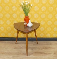 50er 60er Cocktailtisch Dreibein Tisch Resopal Teak Optik Klassiker Nierentisch 