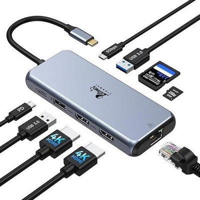 9-in-1 USB C Adapter - Kompatibel mit MacBook, DELL, HP usw.