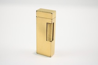 Dunhill Rollagas Pocket Lighter Gold Plate Good Spark