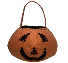 Pottery Barn Kids Pumpkin Halloween Trick Or Treat Fabric Pail Jack O Lantern
