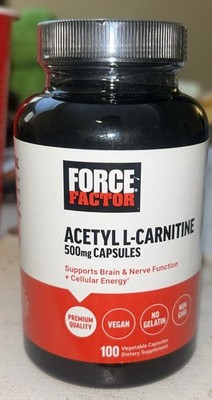 Force Factor Acetyl L-Carnitine 500mg, Brain Support Supplement, 100 Capsules