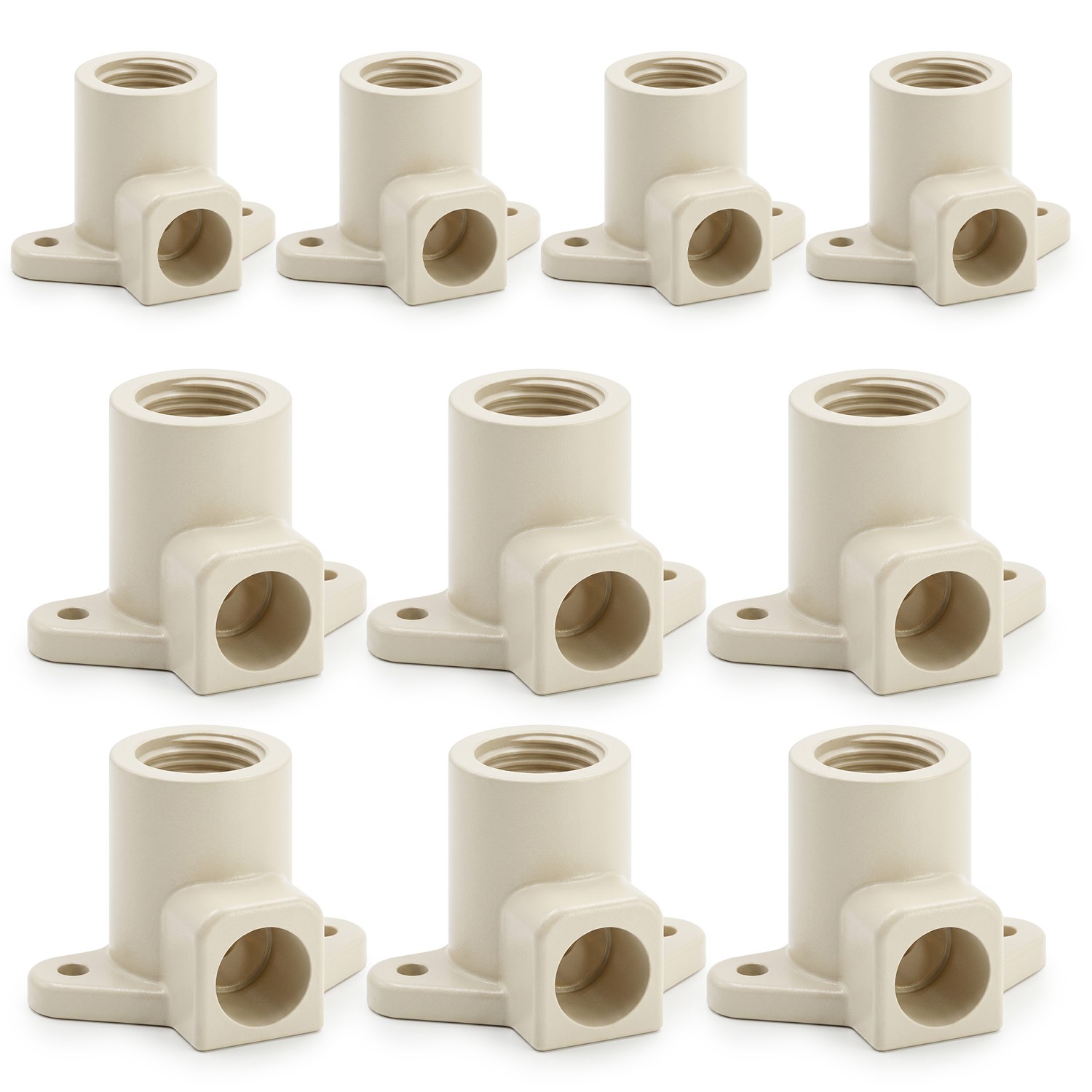 SUPPLYGIANT 10pcs 1/2 Inch CPVC Drop Ear Elbow Socket x FPT 90 Degree Fitting