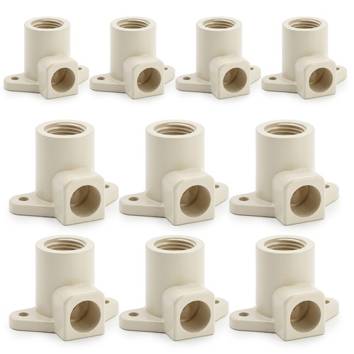 SUPPLYGIANT 10pcs 1/2 Inch CPVC Drop Ear Elbow Socket x FPT 90 Degree Fitting