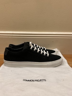 Common Projects Achilles Low Black Canvas Trainers EU40 UK6 Made in Italy