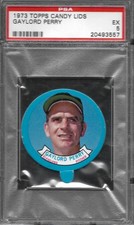1973 TOPPS CANDY LIDS GAYLORD PERRY  PSA 5   WELL CENTERED