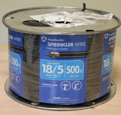 Southwire 49275145 500 ft. 18/5 Black Solid UL Burial Sprinkler System Wire