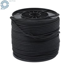 Black Nylon Solid Braid Rope Abrasion Resistance Low Stretch Dyeable Industrial