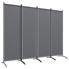 Outsunny Paravento da Esterno Interno Pieghevole 4 Pannelli 221x50x172cm Grigio