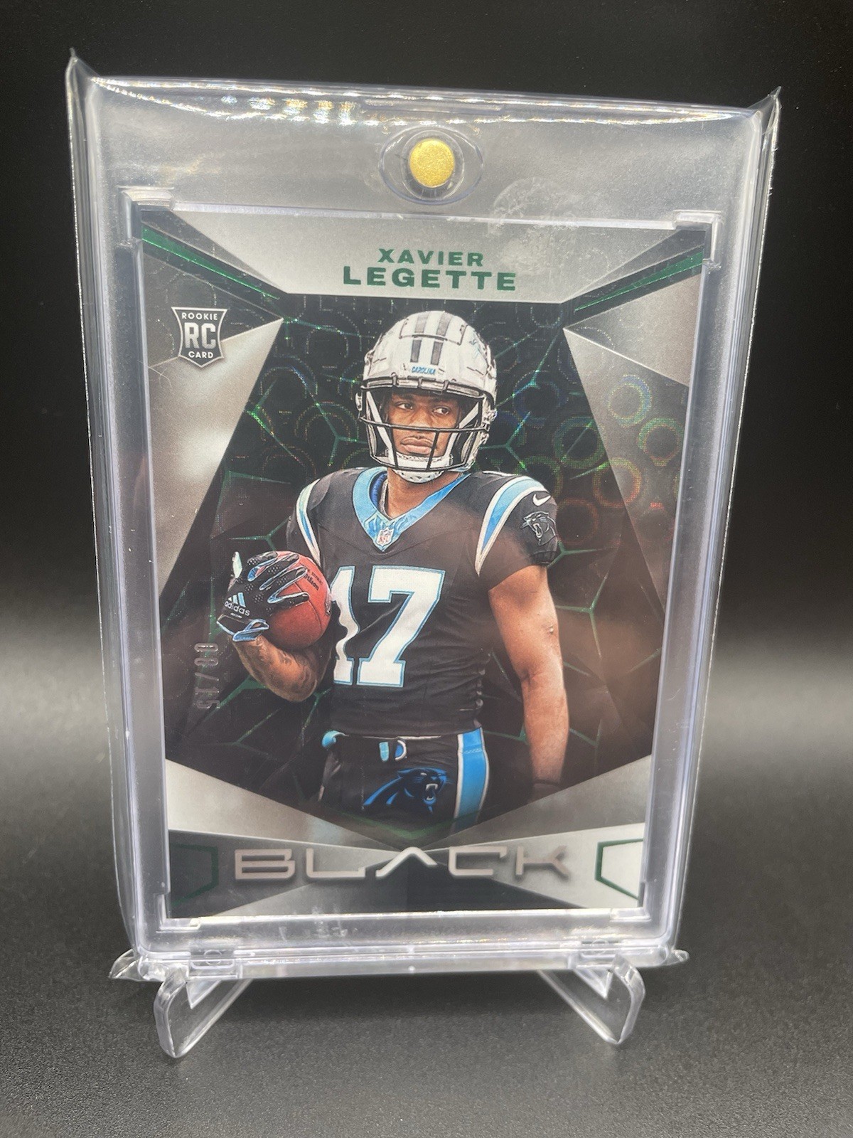 Xavier Legette RC /15 SSP Emerald 2024 Panini Black - Rookies #198 Emerald