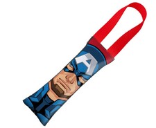 MARVEL AVENGERS Dog Toy Squeaky Tug Toy - Captain American Face  Shield Icon