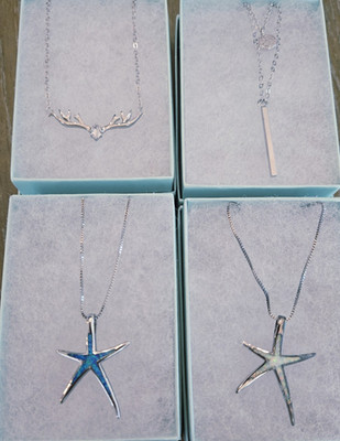 Necklace Bundle - Opal Inlay Ocean Sea 925 Plate Starfish Deer Antler Delicate