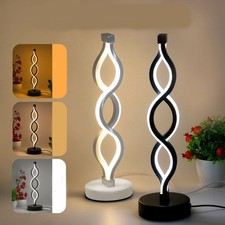 USB Modern Creative LED Table Lamp Spiral Night Light 3 Colors Dimmable Bedroom