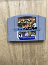 Indiana Jones and the Infernal Machine N64 Cartridge PROPERTY OF BLOCKBUSTER