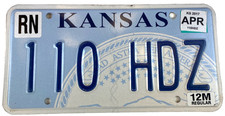 Vintage Kansas 2017 Auto License Plate 110 HDZ Man Cave Garage Pub Wall Decor