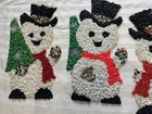 Lot of 4 Vintage Melted Plastic Popcorn Snowman Christmas  Holiday Decorations  — photo 2