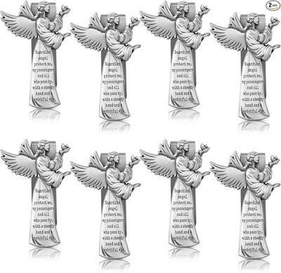 Guardian Angel Religious Sun Visor Clips for Car, Zinc Medal Bless Travel Safely