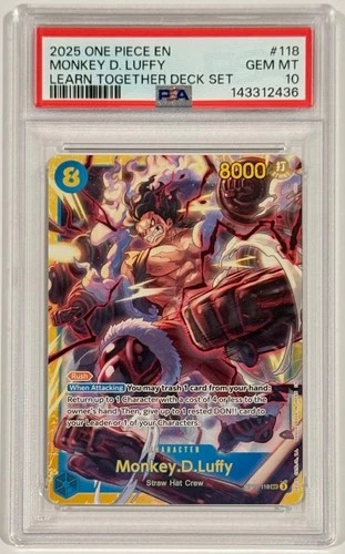 2025 One Piece Monkey D. Luffy Learn OP11-118 Alternate Art PSA 10 English