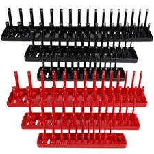 6pcs Abs Socket Organizer Holder Storage Tray Rack Sae Metric 14 38 12 Set