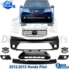 Front Bumper Cover & Grille Assembly With Fog Lights For 2012-2015 Honda Pilot