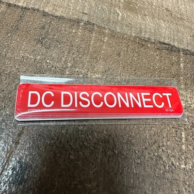 3/4'' x 4'' DC DISCONNECT Labels 03-324 Solar PV Sticker Pack of 10 USA