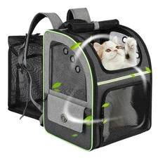 Cat Carrier Backpack, Large Cat Backpack Carrier Soft, Expandable Airline App...