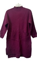 Iminoaru Women’s Maroon Sweater Dress Size L Pockets Mockneck Ponte Stretch NEW