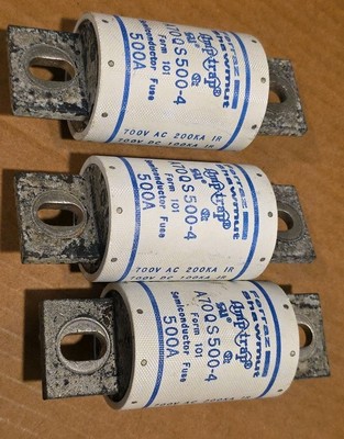 FERRAZ SHAWMUT A70QS500-4 AMPTRAP FUSE 500A SEMICONDUCTOR lot of 3