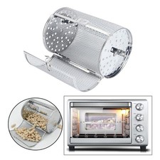 Kitchen Stainless Steel 360 Degree Rotisserie Grill Roaster Drum Oven Cages