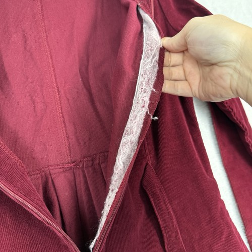 Abito camicia velluto a coste vintage anni 90 2 piccole tasche bordeaux modesto maxi cottage boho - Foto 9 di 16