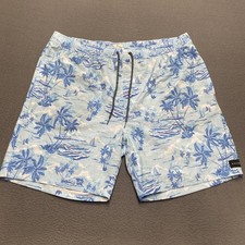 Rip Curl Lay Days Boardshorts Mens 2XL Blue Hawaiian Print Swim Trunks Pockets