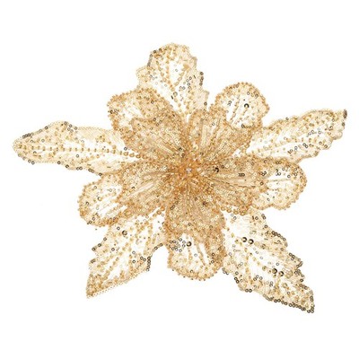 Handmade Rhinestones Applique, Sequin Beads Flower Lace Patches, Gold Tone