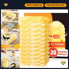 30 Heavy Duty Duster Refills, 360 Multisurface, 4X Microfiber, Unscented, Dispo