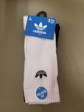 New Adidas Mens 3 Pack Cushioned Athletic Crew Socks.