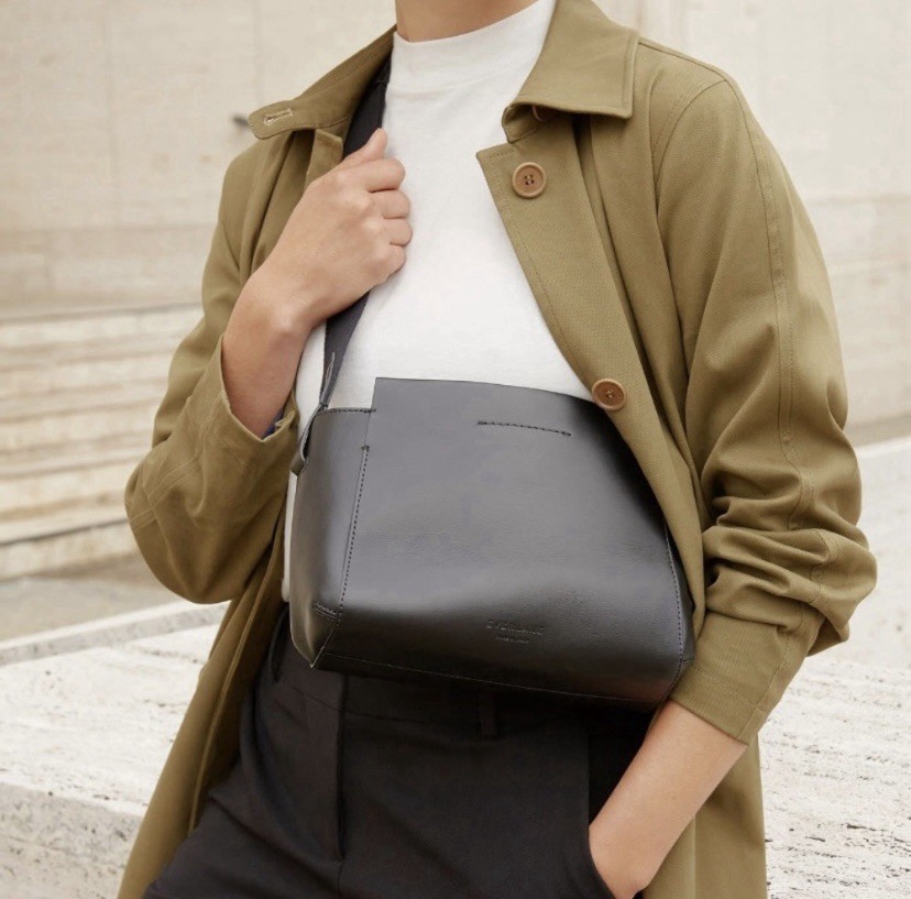 Everlane Micro Form Black 100% Leather Bag Made in Italy Purse Mini Small