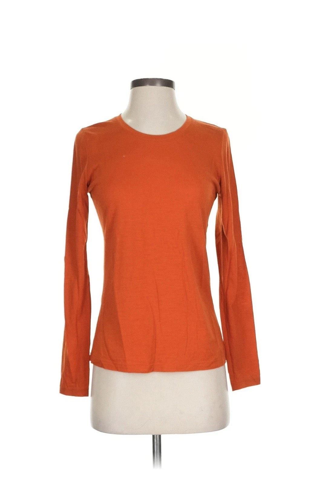 Women’s Ibex Merino Wool Base Layer Long Sleeve Crewneck Size XS Orange