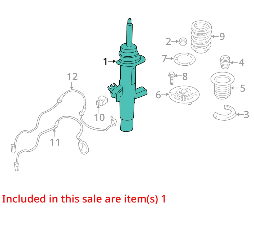 BMW M3 M4 F80 F82 F83 Front Right Side Shock Absorber Strut 2015 - 2020 OEM - Image 3 of 4
