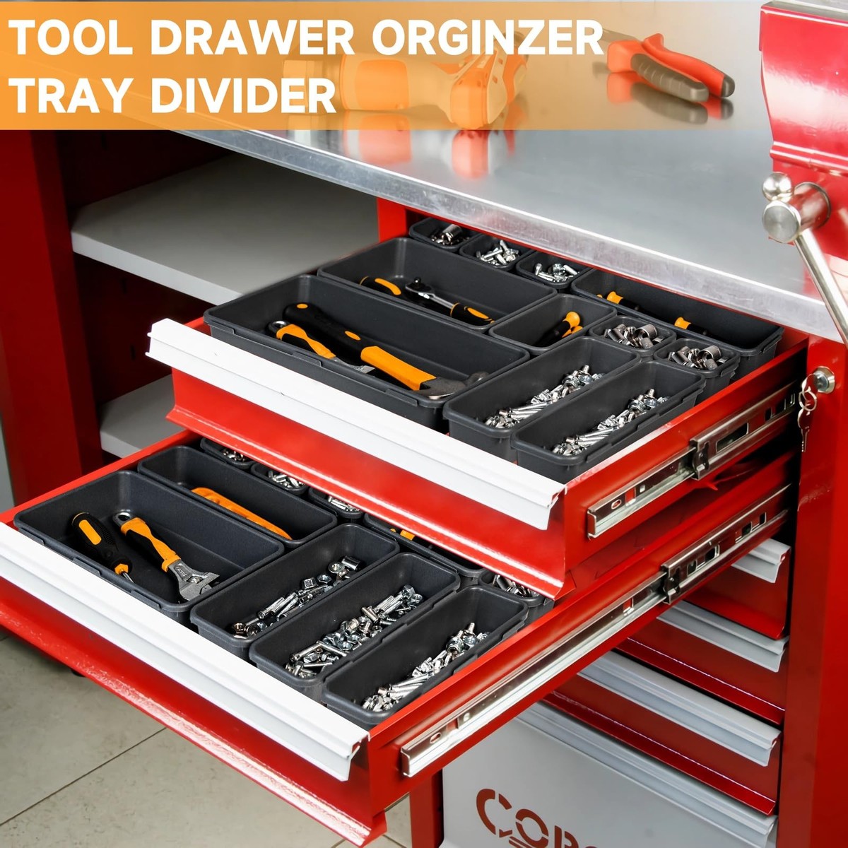 5 Sizes 60 PCS] Tool Box Organizer Tray, Drawer Organizer Bins, Desk - View #4