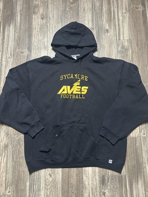Sycamore Aves Football Hoodie Mens 2XL Russell Athletic Embroidered Pullover