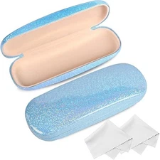 Joyberg Glasses Case, 2 Pack Eyeglass Case with Cleaning Cloth, Glasses Case