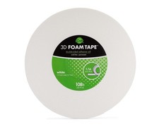 5607 3D Foam Tape Jumbo Rolls, White, 1/16 inch; 108 feet