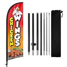 Chicken Wings Advertising Feather Flag 8Ft Swooper Flag with Pole and Stake